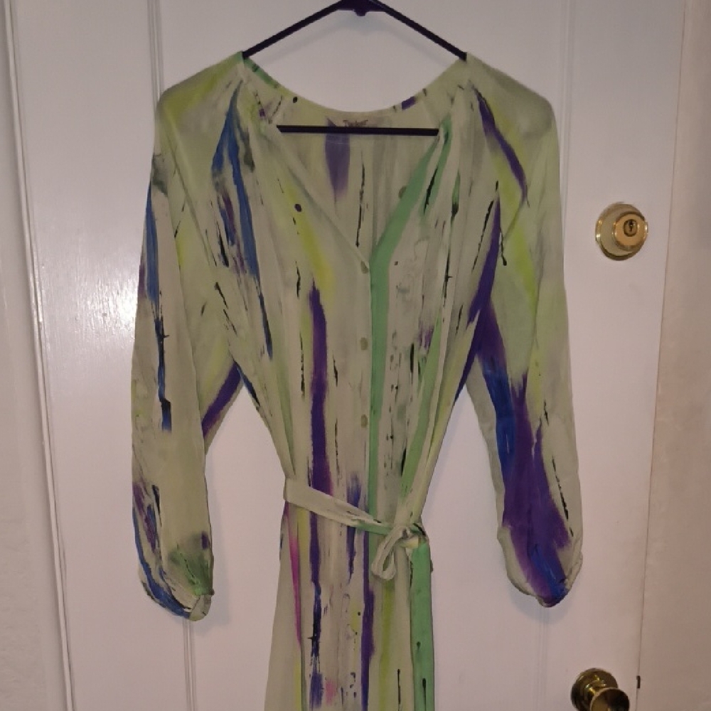 Tucker | Vibrant Long Sleeve Dress with Belt